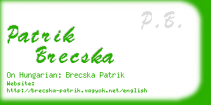 patrik brecska business card